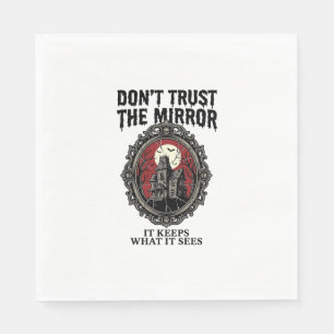 Haunted Mirror Shirt Vintage Engraving Gothic Hous Napkins