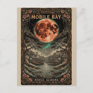 Haunted Mobile, Alabama Vintage Horror Travel Postcard