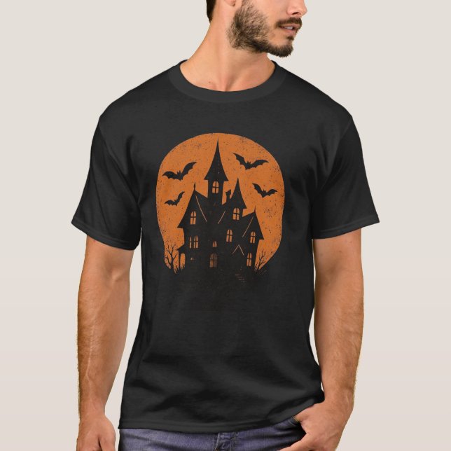 Haunted Moon Halloween T-Shirt (Front)