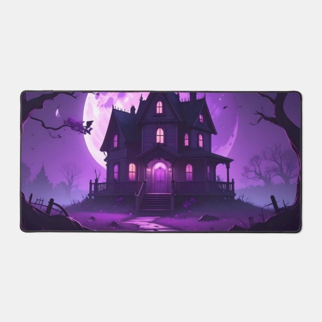 🖤 Haunted Moonlight – Desk Mat (Front)