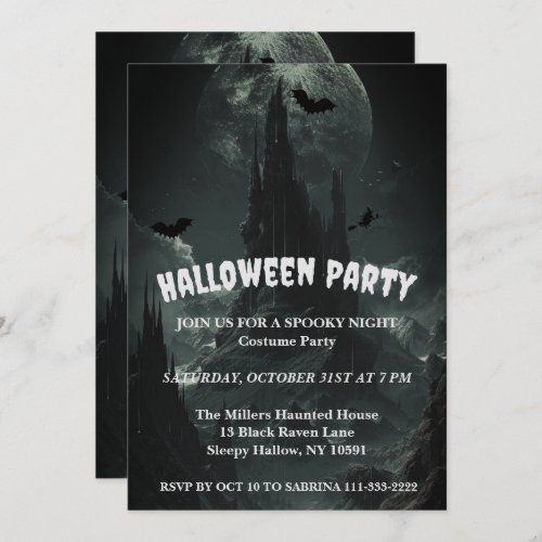 Haunted Mountaintop Halloween Party Invitation