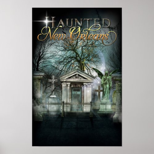 Haunted New Orleans Ghost Cemetery Poster