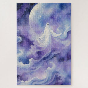 Haunted Night - Ghostly Spirit in the Stars Jigsaw Puzzle
