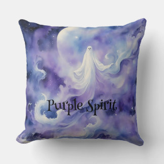 Haunted Night - Ghostly Spirit in the Stars Throw Pillow