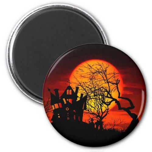 HAUNTED NIGHT HAUNTED HOUSE Halloween  Magnet