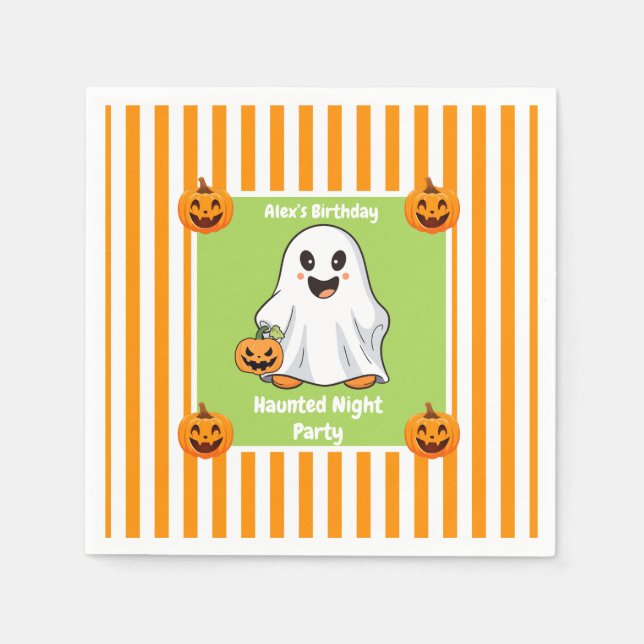 Haunted Night Party Birthday  – Halloween night Napkins (Front)