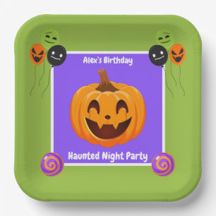 Haunted Night Party Birthday  – Halloween night Paper Plates