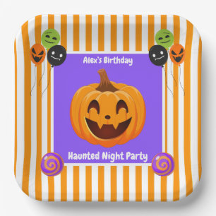 Haunted Night Party Birthday – Halloween night Paper Plates