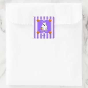 Haunted Night Party Birthday  – Halloween night Square Sticker