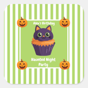 Haunted Night Party Birthday – Halloween night Square Sticker