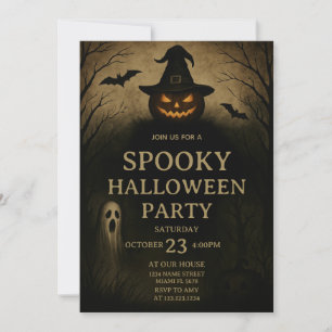 Haunted Night Spooky Halloween Party Invitation
