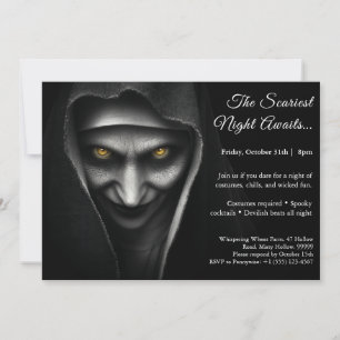 Haunted Nun Halloween Costume Party Invitation