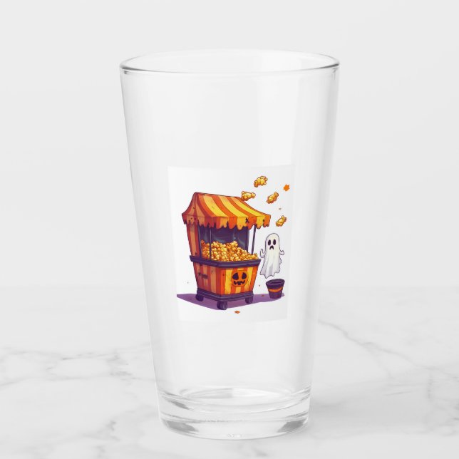 Haunted Popcorn Stand Glass (Front)