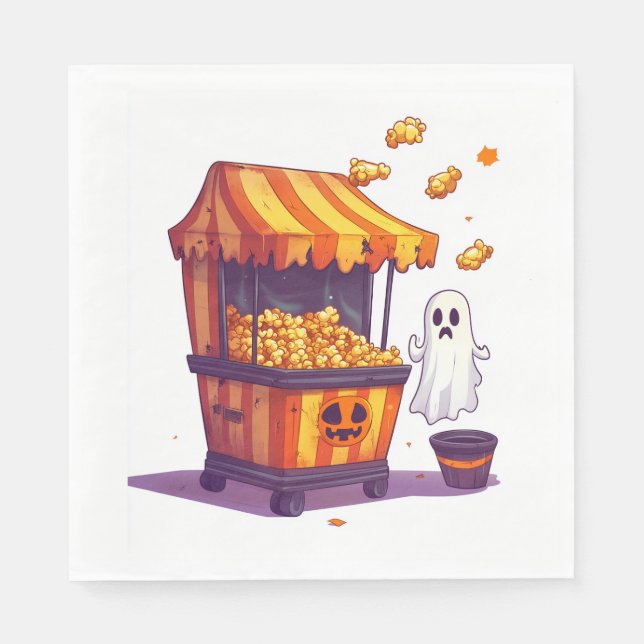 Haunted Popcorn Stand Napkins (Front)