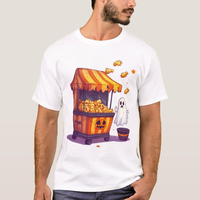 Haunted Popcorn Stand T-Shirt (Front)