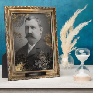 Haunted Portrait Plaque Mustache Man