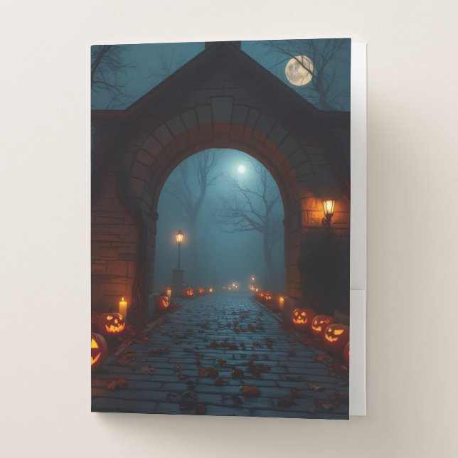 Haunted Pumpkin Archway Halloween Folder (Front)