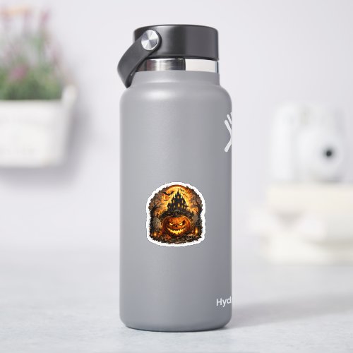  Haunted Pumpkin Halloween Vinyl Sticker | Spook