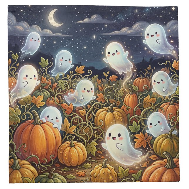 Haunted Pumpkin Patch Cloth Napkin (Front)