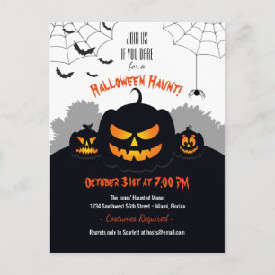 Haunted Pumpkin Patch Invitation Postcard