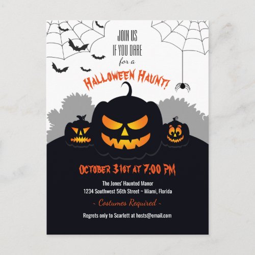 Haunted Pumpkin Patch Invitation Postcard