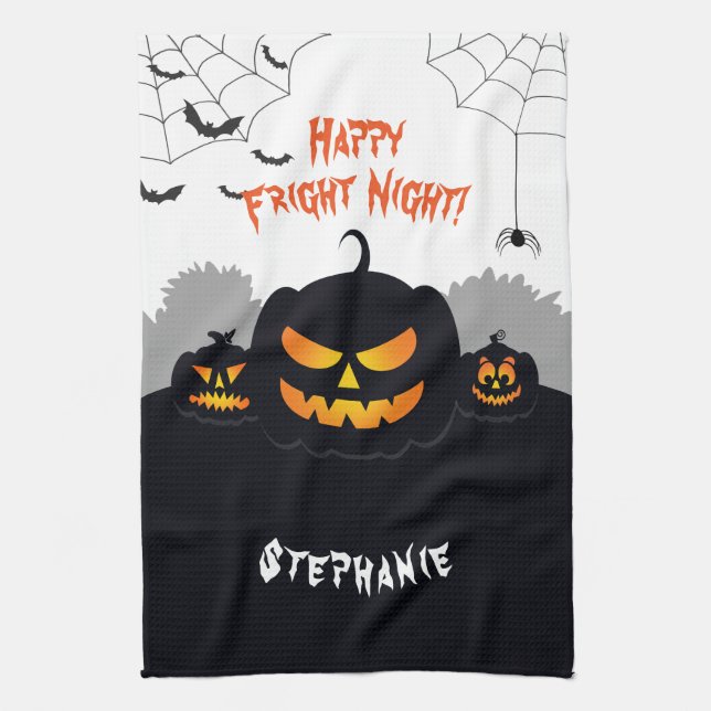 Haunted Pumpkin Patch Kitchen Towel (Vertical)