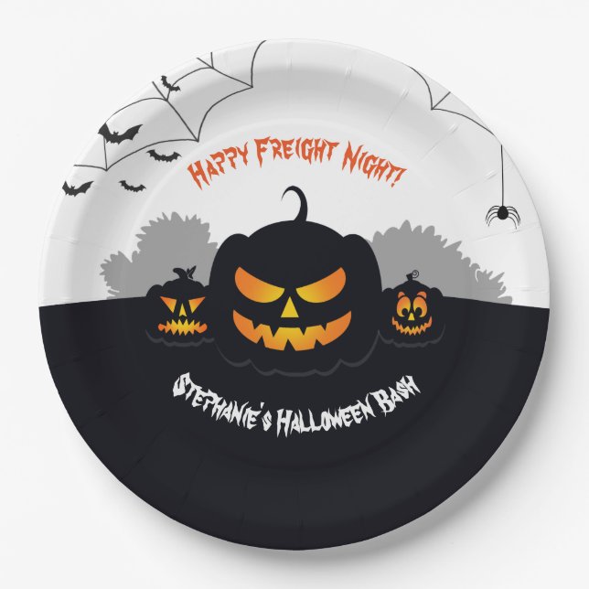 Haunted Pumpkin Patch Paper Plates (Front)