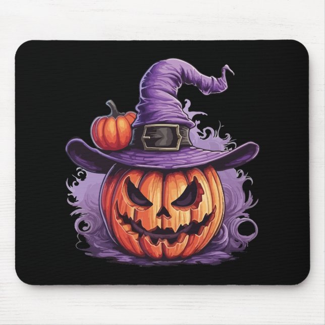 Haunted Pumpkin Witch  Mouse Pad (Front)