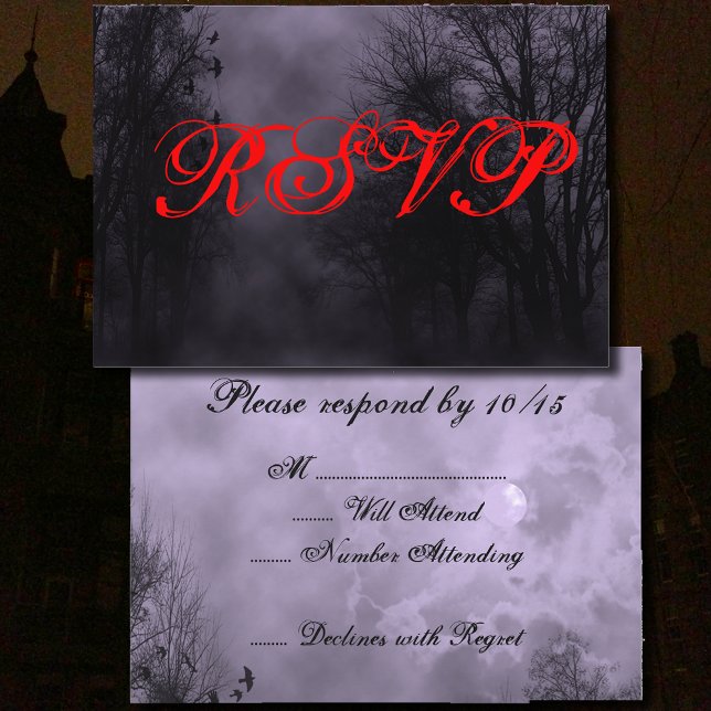 Haunted Purple Sky with Ravens Halloween RSVP (Creator Uploaded)