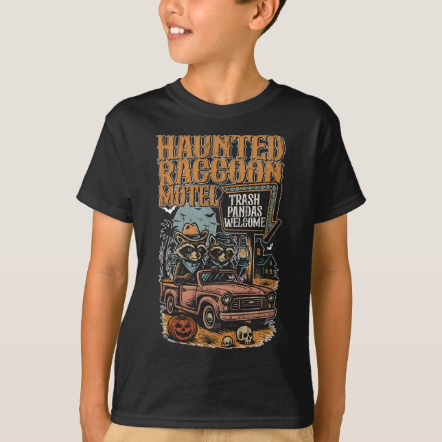 Haunted Raccoon Motel  T-Shirt (Front)