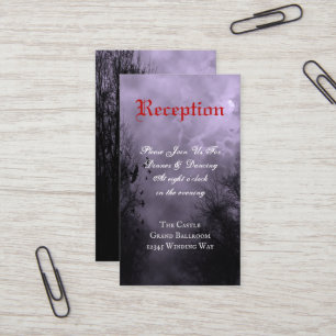 Haunted Raven Purple Moon Editable Reception Card