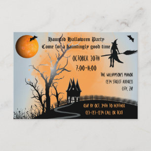 Haunted Scene - 3x5 Halloween Party Invite