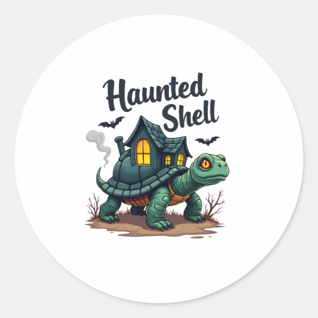 Haunted Shell Turtle Classic Round Sticker (Front)