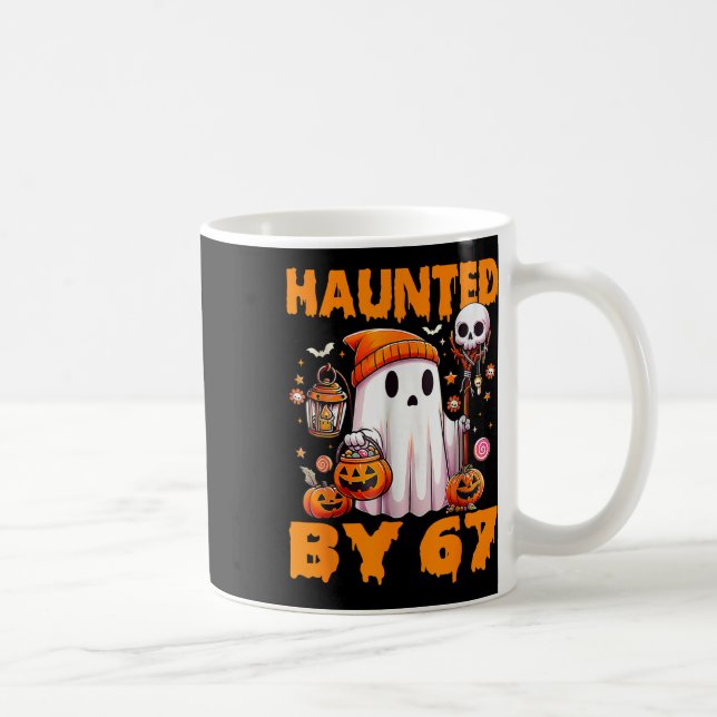 Haunted Six Seven 6 7 Meme 67 Skeleton Hand Hallow Coffee Mug (Right)