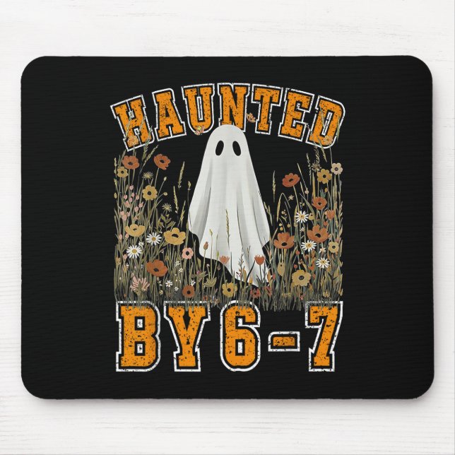Haunted Six Seven 6 7 Meme 67 Skeleton Hand Hallow Mouse Pad (Front)