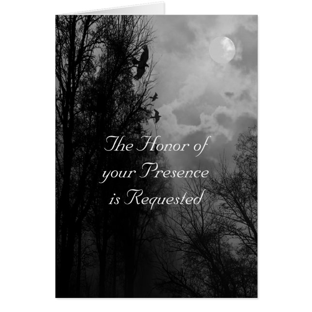 Haunted Skey with Ravens Wedding Custom Invitation (Front)