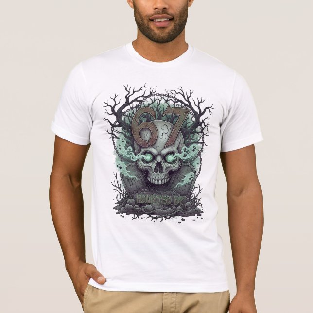 Haunted Skull 67 in Twilight Graveyard T-Shirt (Front)