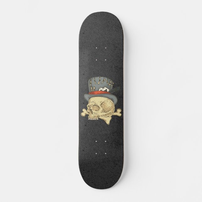 Haunted Skull & Bones Playing Cards Mystic Gothic  Skateboard (Front)