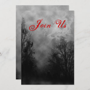 Haunted Sky Custom Halloween Invitation Template