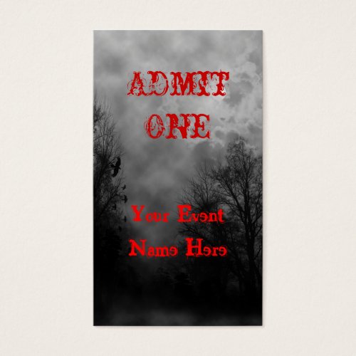 Haunted Sky Event Ticket Template Business Card