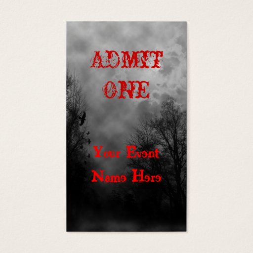 Customizable Haunted Sky Event Ticket Template Business Card