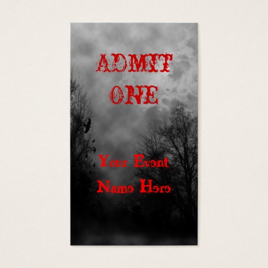 Haunted Sky Event Ticket Template Business Card (Front)