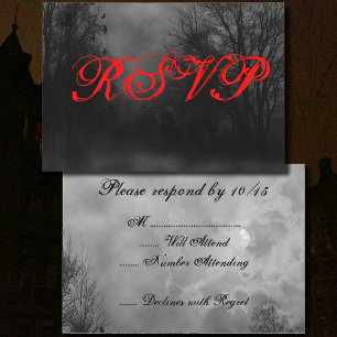 Haunted Sky Halloween RSVP Invitation Template