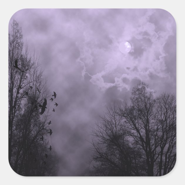 Haunted Sky Purple Mist Halloween Sticker