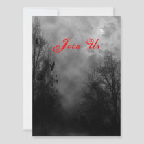 Haunted Sky with Raven Custom Halloween Invitation