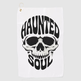Haunted Soul Skull Typography Golf Towel
