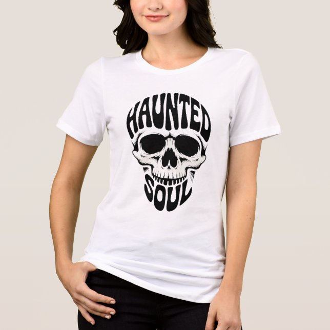 Haunted Soul Skull Typography Tri-Blend Shirt (Front)