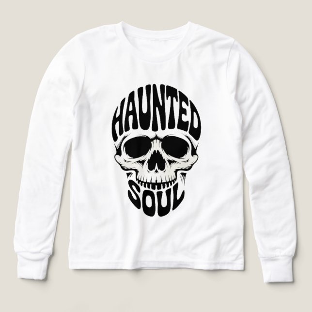 Haunted Soul Skull Typography Tri-Blend Shirts (Design Front)