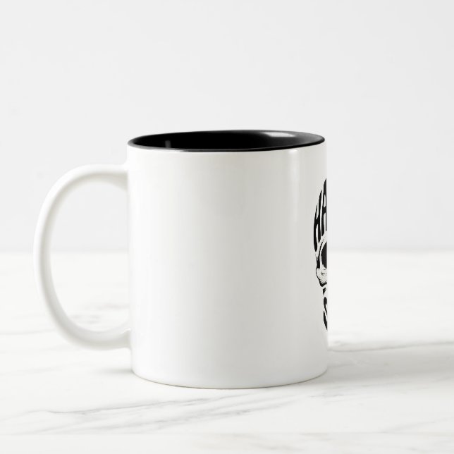 Haunted Soul Skull Typography Two-Tone Coffee Mug (Left)