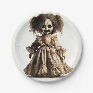 Haunted Spooky Doll Halloween Costume Party Paper Plates
